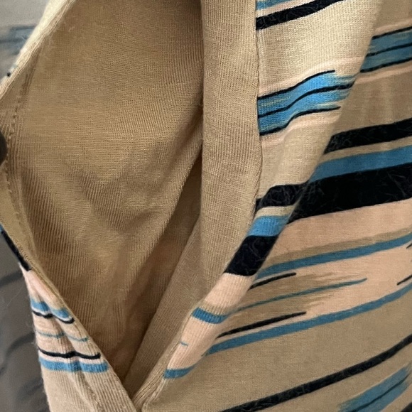 Lands End Lightweight Long Striped Cardigan with Pockets - Small - Picture 12 of 15